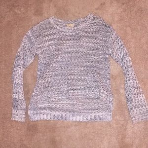 Grey crew neck holy knit sweater